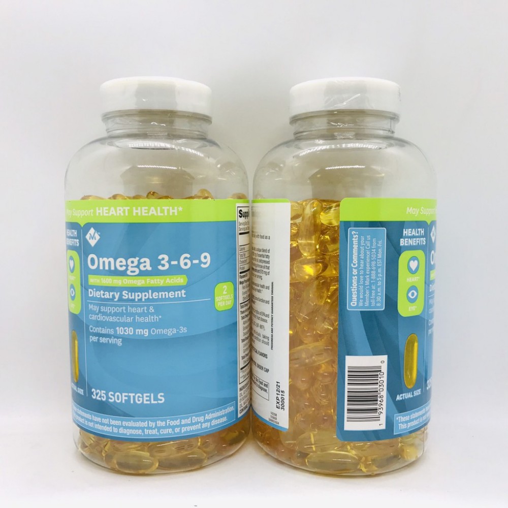 Viên uống dầu cá Omega 3-6-9 Heart Heath 1600mg là sự kết hợp hoàn hảo của 3 loại omega: